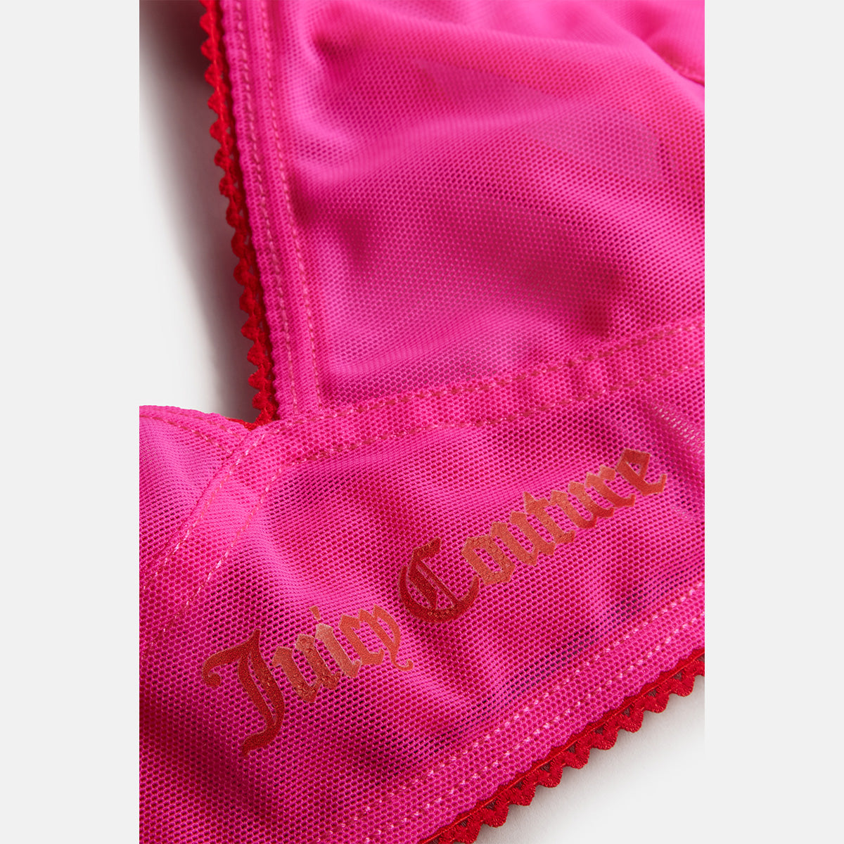 Pink Glo Mesh Scallop Edge Triangle Bra