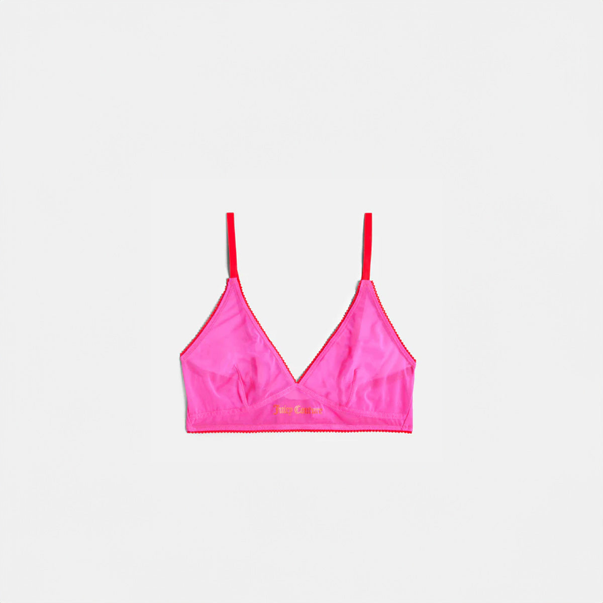 Pink Glo Mesh Scallop Edge Triangle Bra