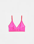 Pink Glo Mesh Scallop Edge Triangle Bra