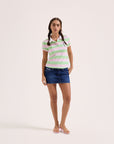 Crest Polo Top