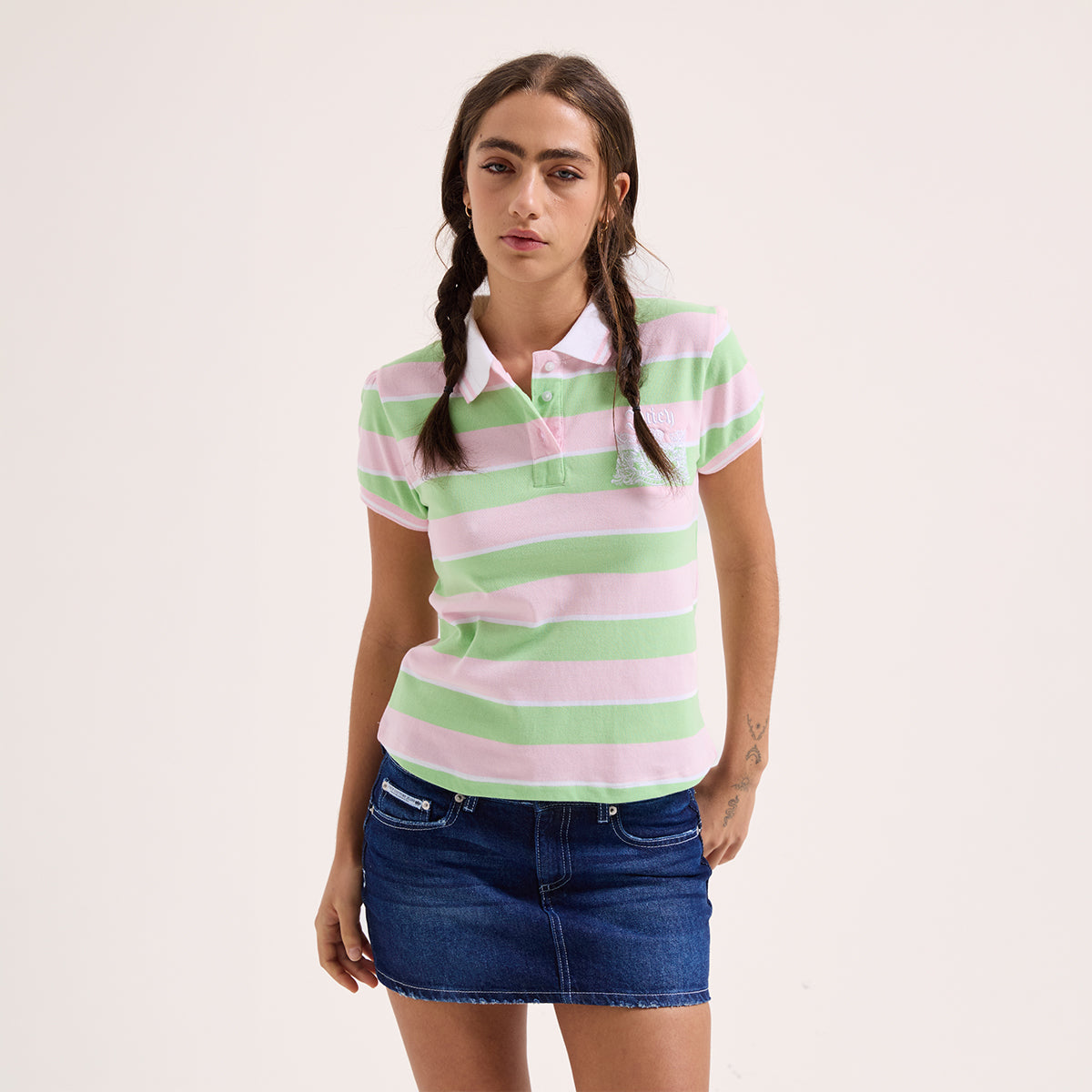 Crest Polo Top