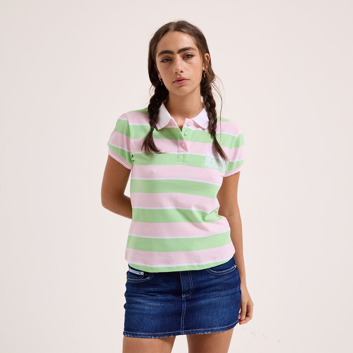Crest Polo Top