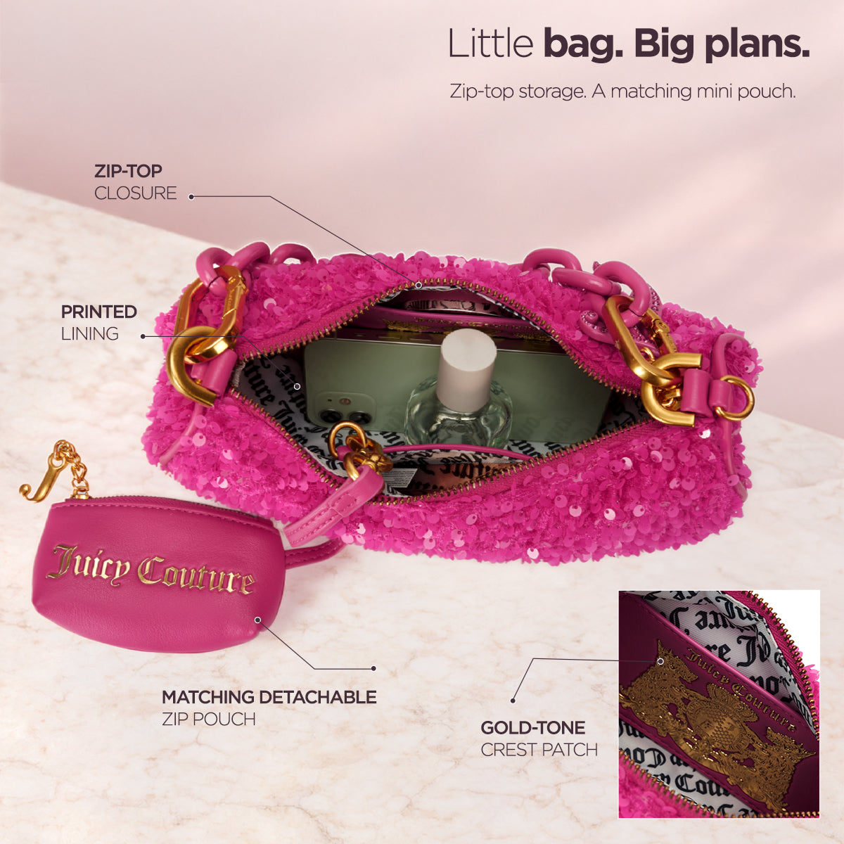 Blossom Paillettes Shoulder Bag